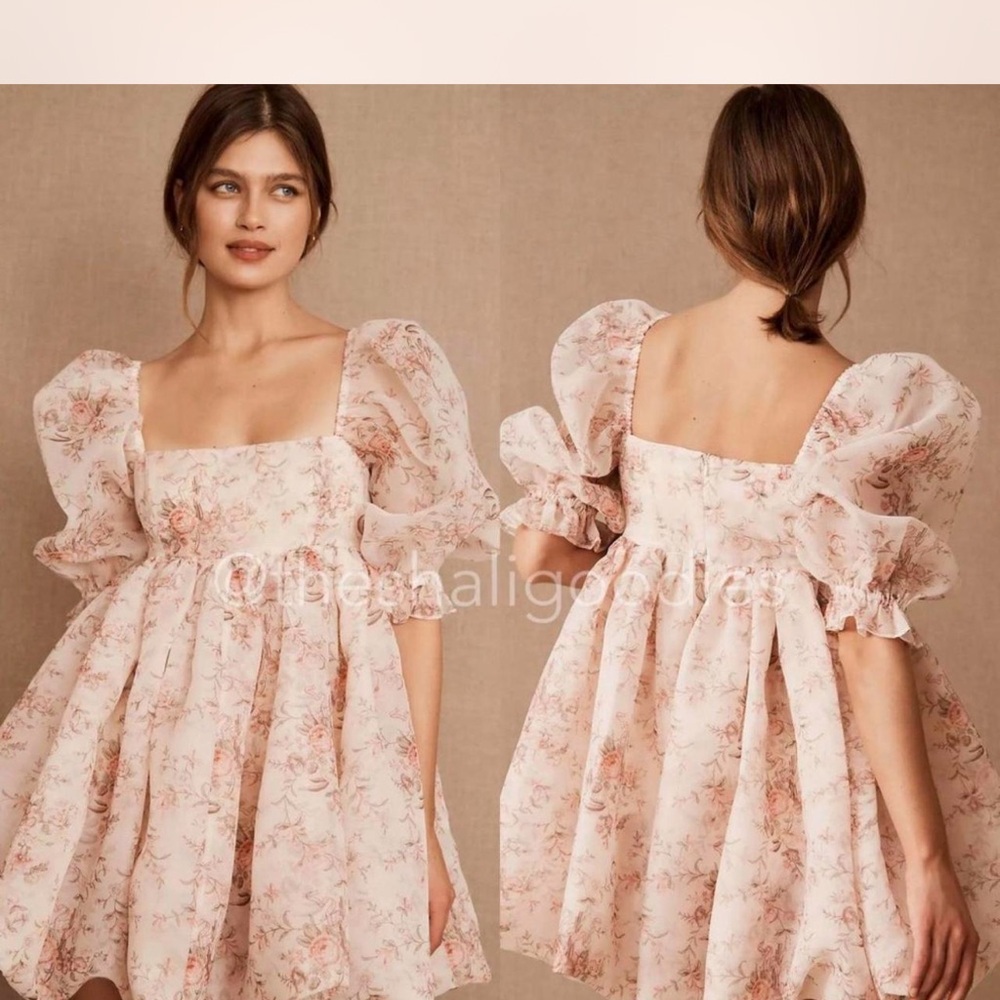 Floral Puff Sleeve Selkie Dress